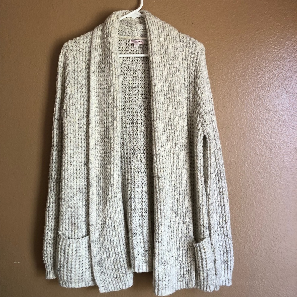 Chunky knit cardigan sweater